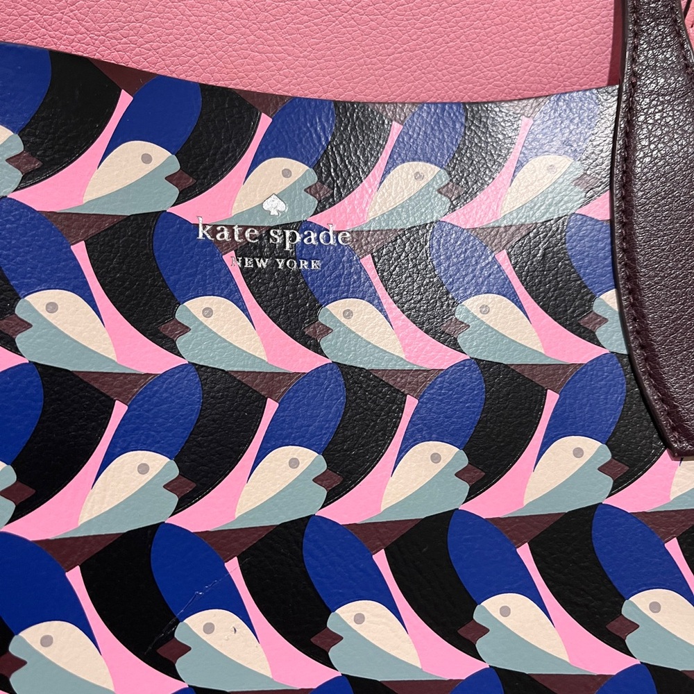 Kate Spade Multicolor Bird Pattern Reversible Tote - image 2